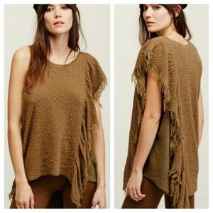 Free People Treat Me Tender green textured top